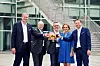 v.l.n.r. CEO NürnbergMesse Peter Ottmann, CEO Messe München Dr. Reinhard Pfeiffer, CEO YONTEX Rolf Keller, Executive Vice President Yontex Petra Westphal, CEO Messe München Stefan Rummel)
