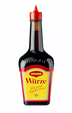 Maggie Würze: Speziell im Schwabenland – so das Klischee – gibt es wohl keine Küche, in der nicht irgendwo griffbereit eine Flasche mit Maggie Würze steht.