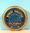 Wybert-Blechdose aus der Zeit zwischen 1906 und 1914 aus dem Produktionswerk Sankt Ludwig im Elsass.