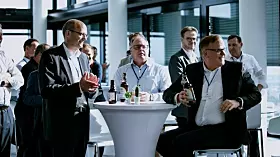 Ausklang des ersten Tages in luftiger Höhe: Das Abendevent fand in der Panorama-Lounge im 26. Stock im Hochhaus des Süddeutschen Verlags statt.