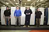 Die Macher bei Eberle Druck an der Rapida 75 PRO: v.l.: Drucker Christoph Paver, Plant Manager Marco Resch, Produktionsleiter Friedrich Kriwetz und Günther Smola, Leiter Druck