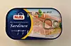 Zeit zum Öffnen der Sardinen in Sonnenblumenöl (Zugring mittig).