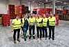 (von links): Thomas Winkler (Bürgermeister von Mörfelden-Walldorf), Dörthe Bremer (Site Operations Coca-Cola), Sven Dittrich (Standortlogistikleiter Coca-Cola), Christian Schulte (Geschäftsführer bauwo), Dennis Lammers (Prokurist bauwo), Karsten Groß (1. Stadtrat von Mörfelden-Walldorf)