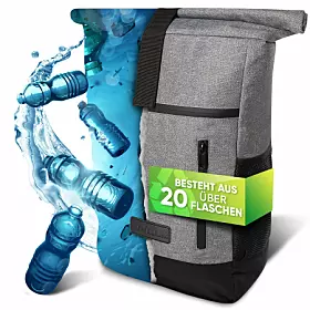 Rucksack und PET-Flaschen