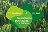 Sappi-Logo für nachhaltige Verpackungen im Hintergrund Wald
