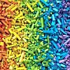 Lego Bauklötze nach Regenbogenfarben sortiert