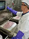 Fleisch beim Vakuumieren