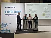 v.l.: Ansgar Kretschmar, Thomas Reichenzeller, Daniel Tappe und Lisa Schmitz diskutierten zum Thema Fachkräftemangel auf dem Expert Forum der Powtech 2023.
