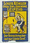 Reklamemarke für Senf aus Leipzig