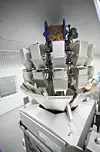 Die Mehrkopfwaage CCW-RV verarbeitet die Fleischersatzprodukte mit Hochgeschwindigkeit.