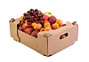 Kartonkiste gefüllt mit Früchten