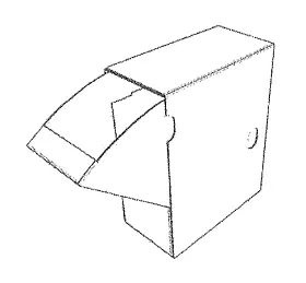 Schachtel mit Schütte: Zuschnitt zum Erstellen einer kindersicheren Schachtel mit Entnahmeklappe beziehungsweise Schütte. Europ. Patent Nr. EP 4606722 A1, Anmelder: Smurfit Kappa Espana S. A., Madrid (ES), Anmeldedatum: 17.10.2023