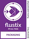 Beispiel für ein PFAS-Free-Siegel von Flustix.
