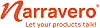 Orangefarbenes Naravero-Logo mit dem Slogan „Let your products talk!“ auf weißem Hintergrund.